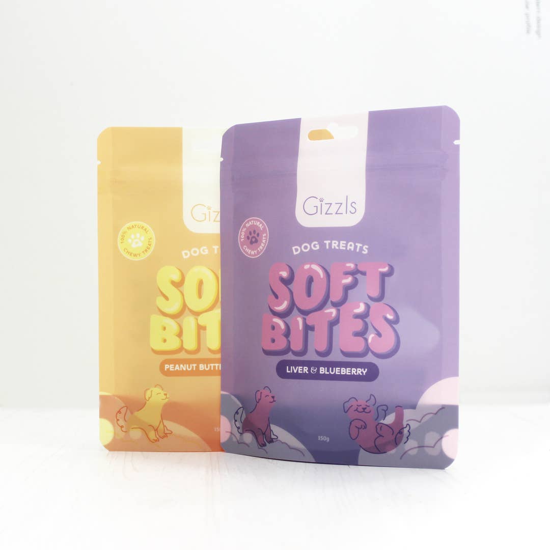 Friandises pour chiens Gizzls Soft Bites "Le Violet" (150g)