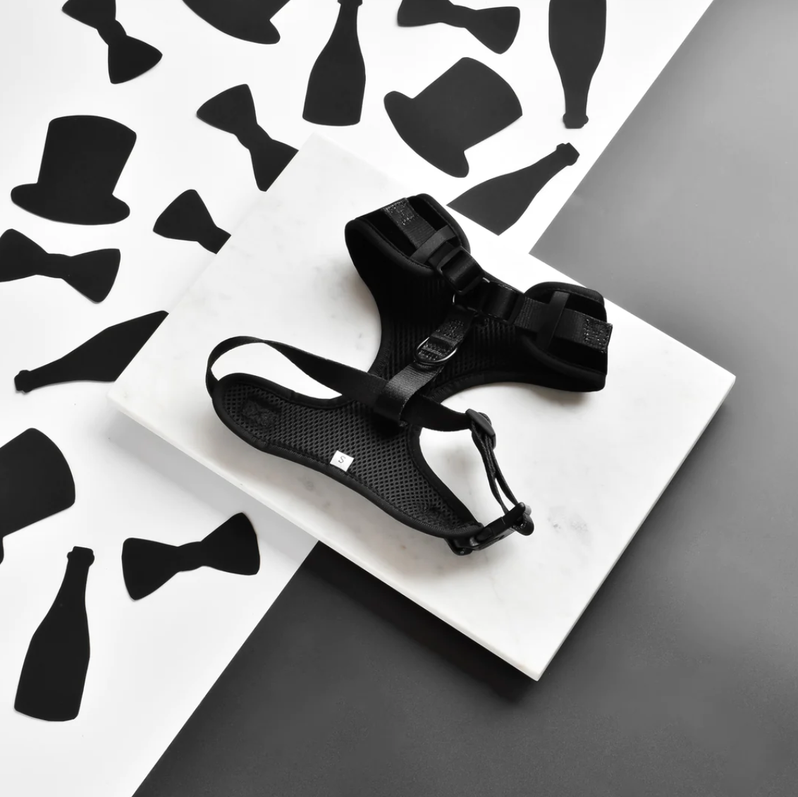 Harnais de cou ajustable en velours LUXE - Noir: L