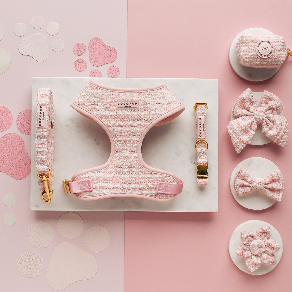 Nœud Papillon Marin en Tweed Texturé Rose