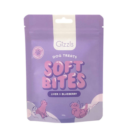 Friandises pour chiens Gizzls Soft Bites "Le Violet" (150g)
