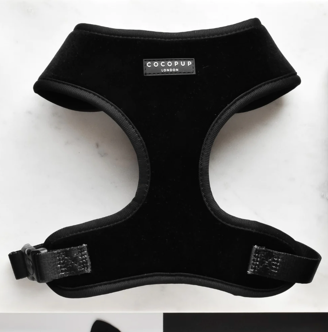 Harnais de cou ajustable en velours LUXE - Noir: L
