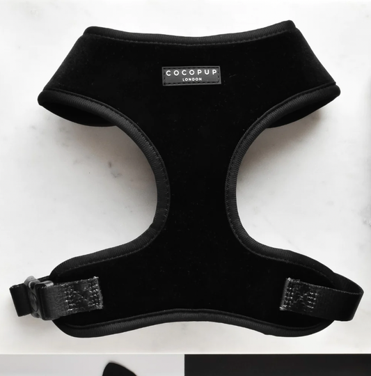 Harnais de cou ajustable en velours LUXE - Noir: L