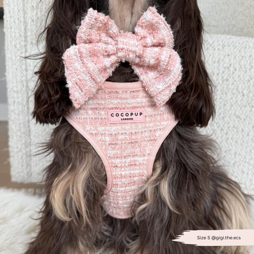Pink Textured Tweed Adjustable Neck HARNESS