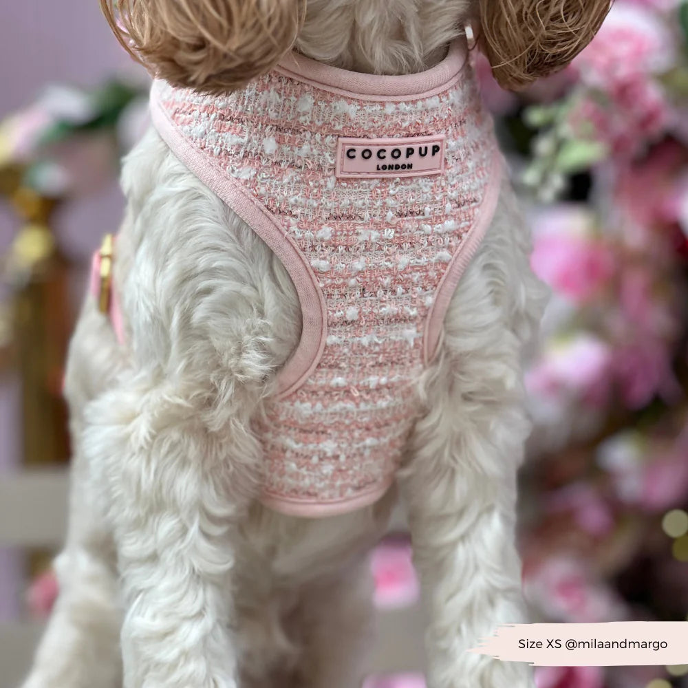 Pink Textured Tweed Adjustable Neck HARNESS