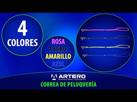 Artero correa ajustable amarilla para peluquería canina
