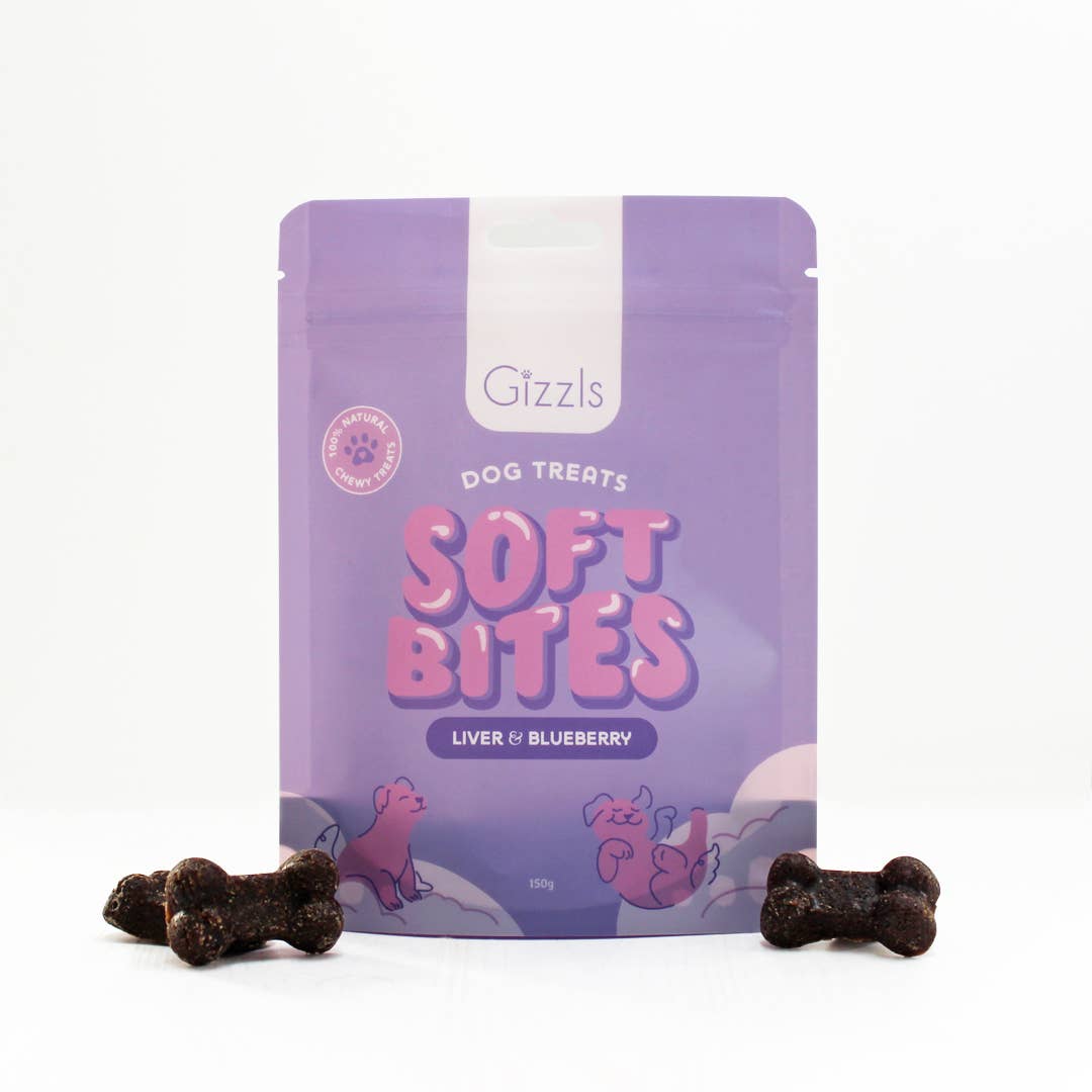 Friandises pour chiens Gizzls Soft Bites "Le Violet" (150g)
