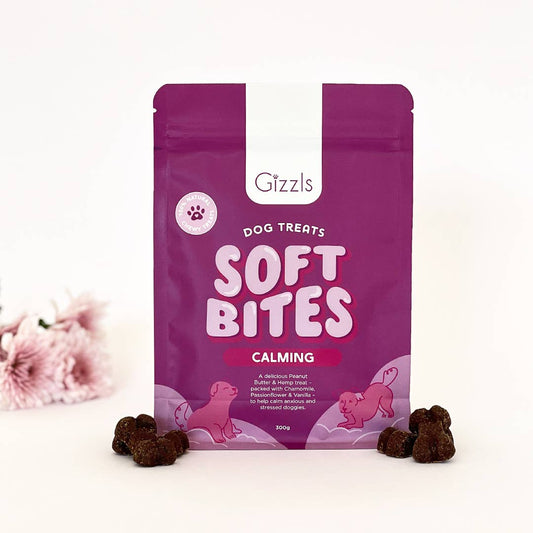 Gâteries apaisantes au chanvre Gizzls Soft Bites pour chiens