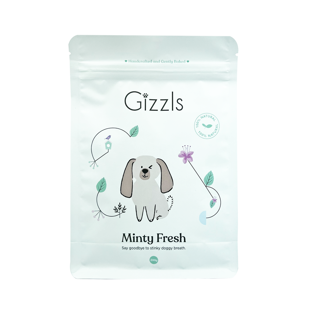 Gâteries Gizzls Minty Fresh pour chiens (200g)