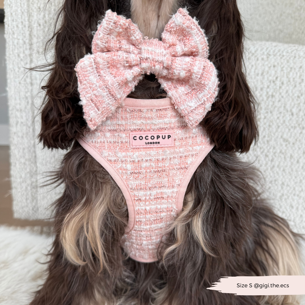 Nœud Papillon Marin en Tweed Texturé Rose
